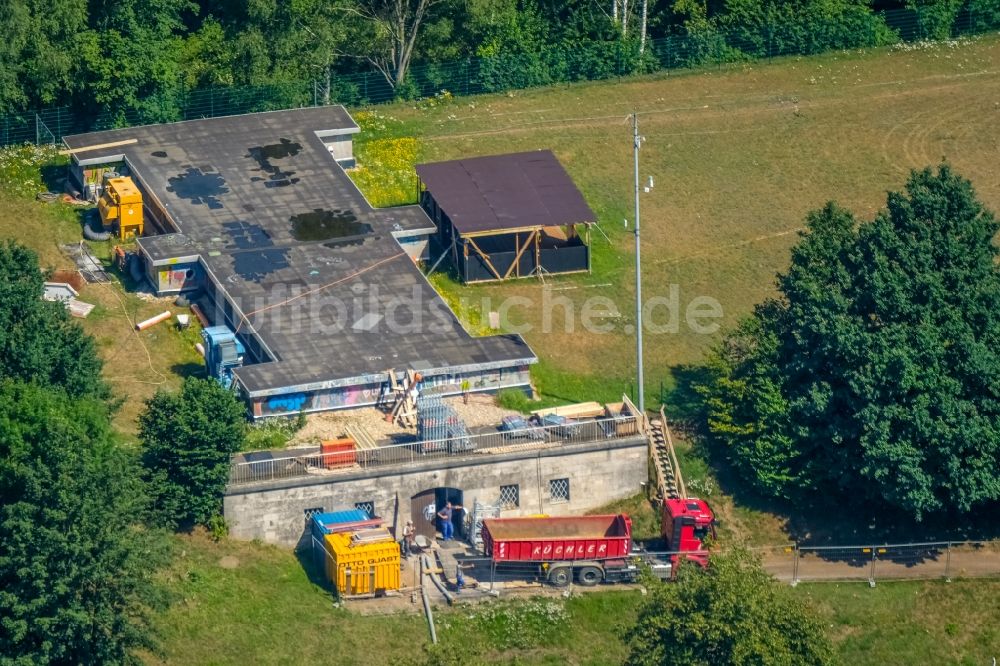 Witten von oben - Baustelle zum Umbau am Wasserspeicher Anlage in Witten im Bundesland Nordrhein-Westfalen