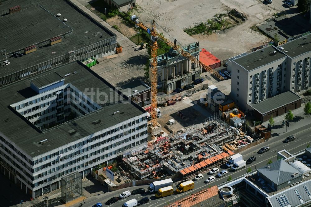 Luftaufnahme Potsdam - Baustelle zum Wiederaufbau der Garnisonkirche Potsdam in Potsdam im Bundesland Brandenburg, Deutschland