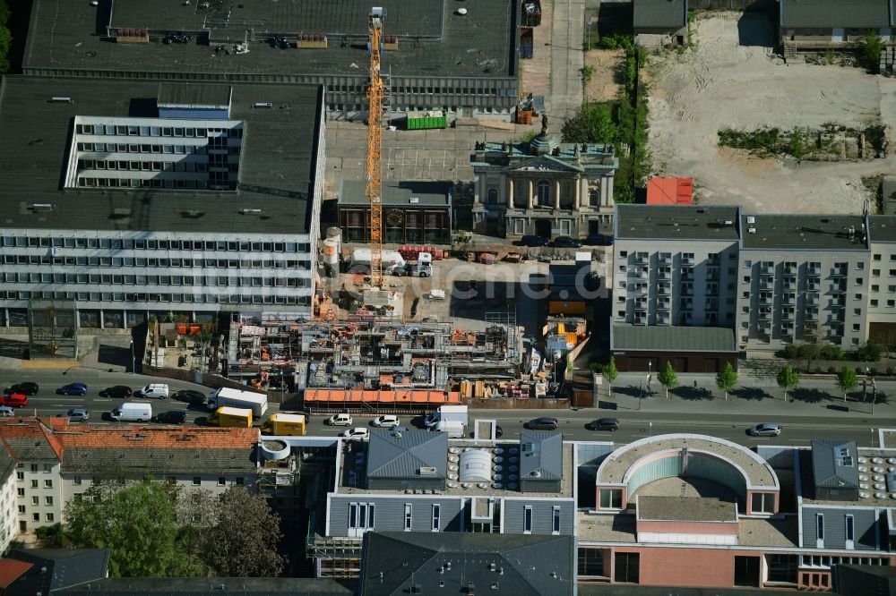 Potsdam aus der Vogelperspektive: Baustelle zum Wiederaufbau der Garnisonkirche Potsdam in Potsdam im Bundesland Brandenburg, Deutschland