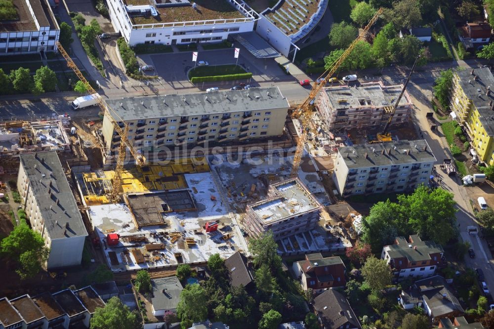 Luftbild Berlin - Baustelle zum Wohnhaus- Neubau der Baugenossenschaft IDEAL eG in Berlin