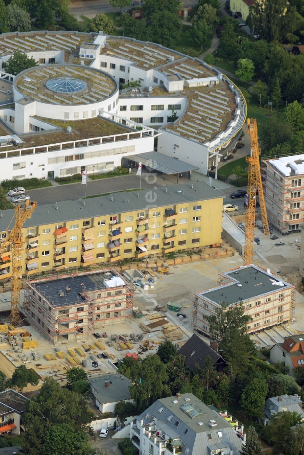 Luftbild Berlin - Baustelle zum Wohnhaus- Neubau der Baugenossenschaft IDEAL eG in Berlin