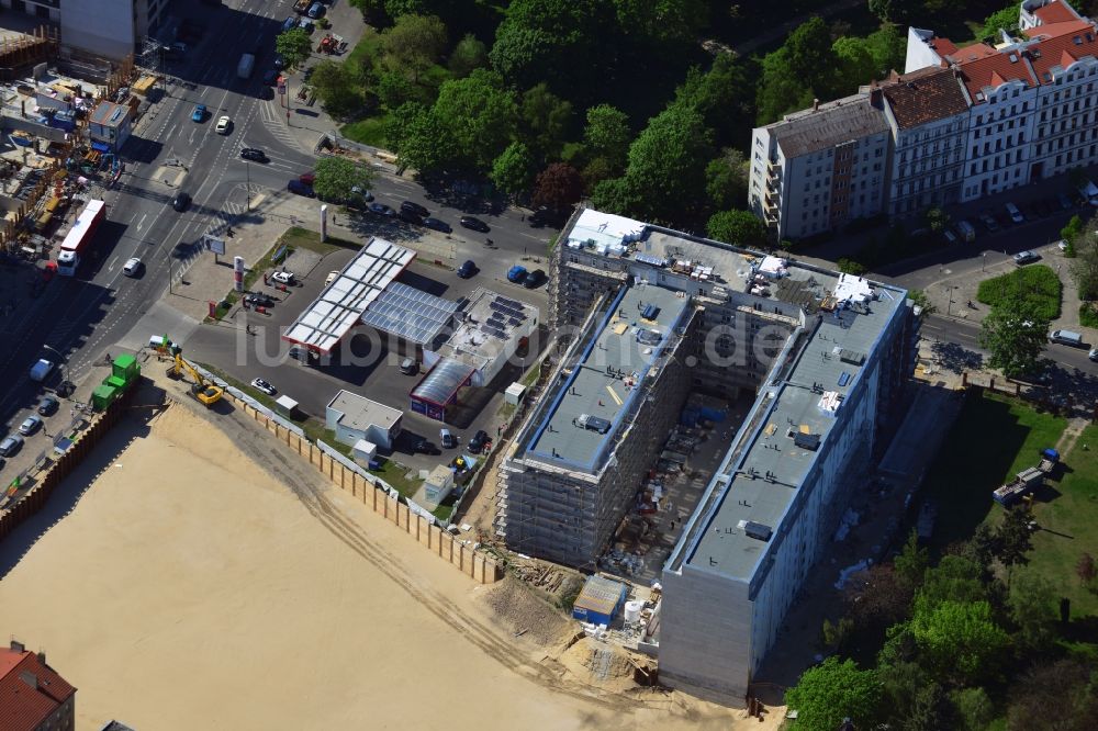 Berlin von oben - Baustelle zum Wohnneubau an der Liesenstraße - Invalidenstraße in Berlin - Mitte