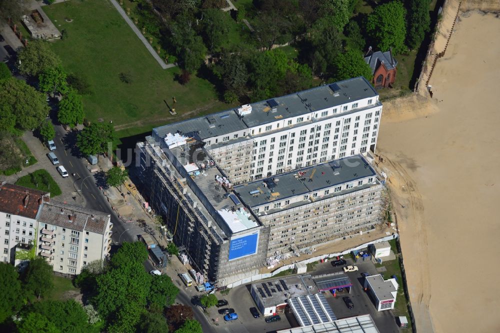 Luftbild Berlin - Baustelle zum Wohnneubau an der Liesenstraße - Invalidenstraße in Berlin - Mitte