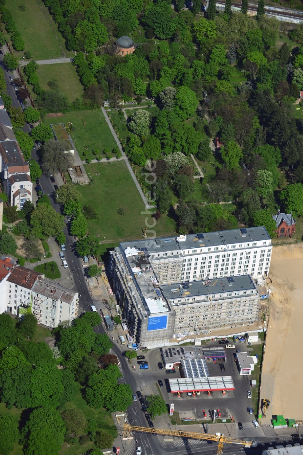 Luftaufnahme Berlin - Baustelle zum Wohnneubau an der Liesenstraße - Invalidenstraße in Berlin - Mitte