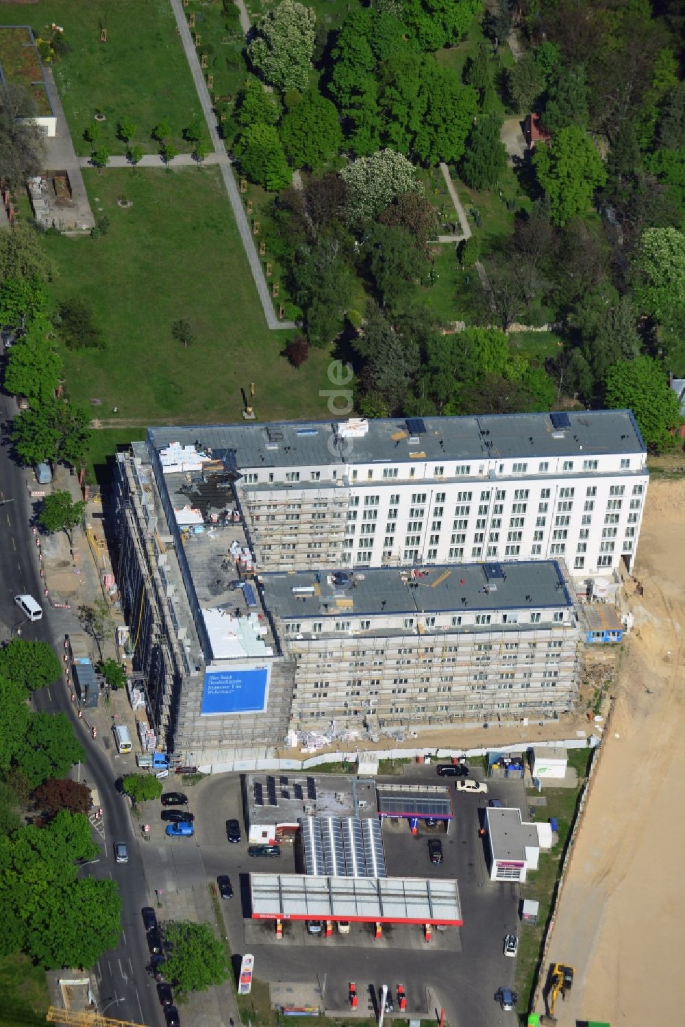 Berlin von oben - Baustelle zum Wohnneubau an der Liesenstraße - Invalidenstraße in Berlin - Mitte