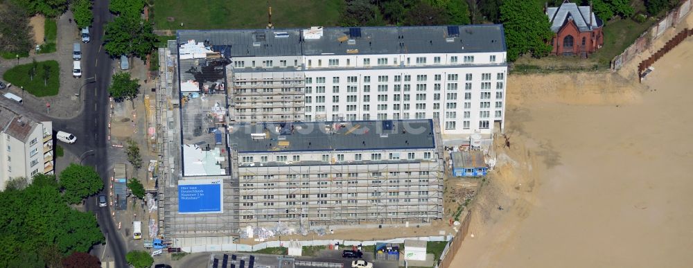 Luftbild Berlin - Baustelle zum Wohnneubau an der Liesenstraße - Invalidenstraße in Berlin - Mitte