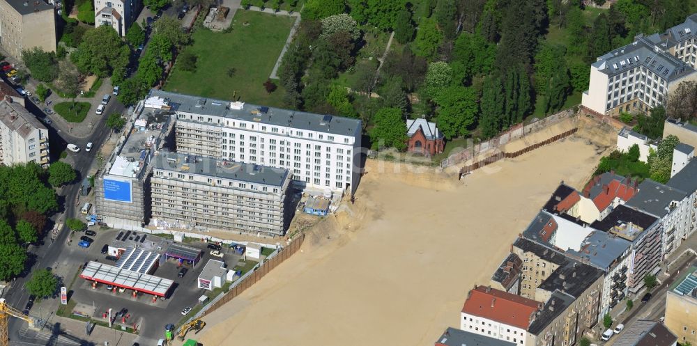 Berlin von oben - Baustelle zum Wohnneubau an der Liesenstraße - Invalidenstraße in Berlin - Mitte