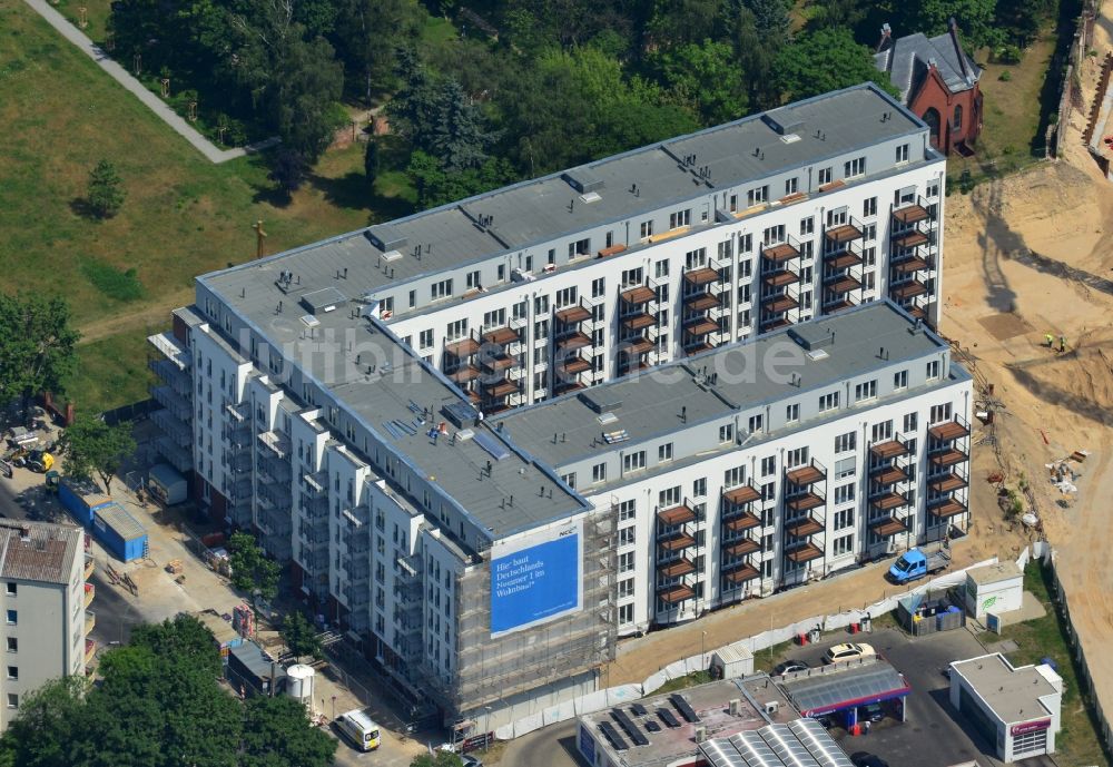 Berlin von oben - Baustelle zum Wohnneubau an der Liesenstraße - Invalidenstraße in Berlin - Mitte