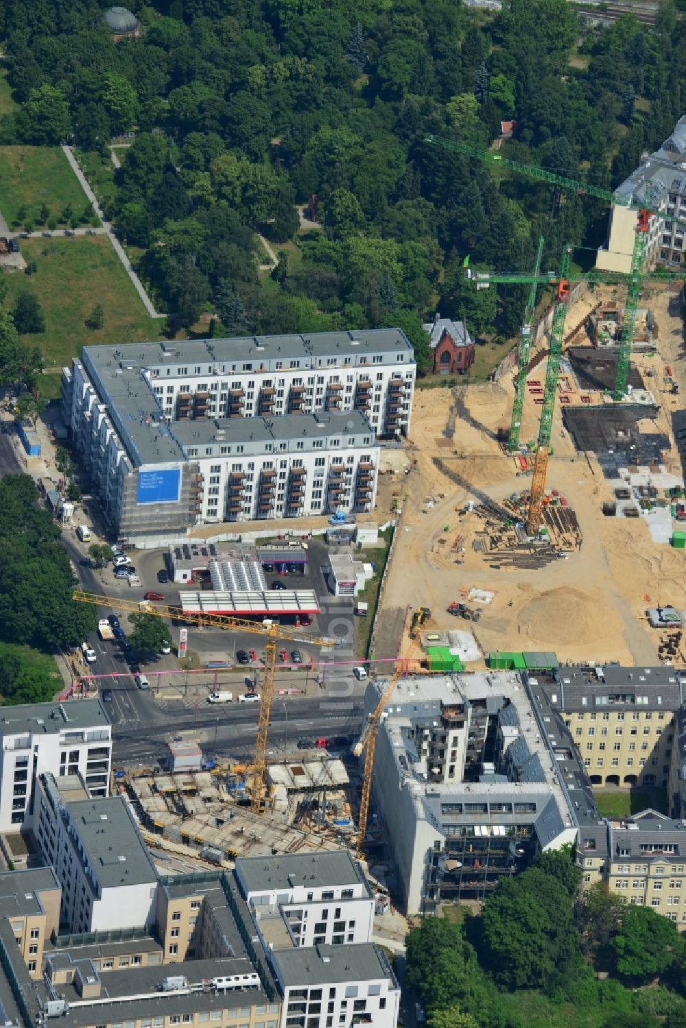 Luftaufnahme Berlin - Baustelle zum Wohnneubau an der Liesenstraße - Invalidenstraße in Berlin - Mitte