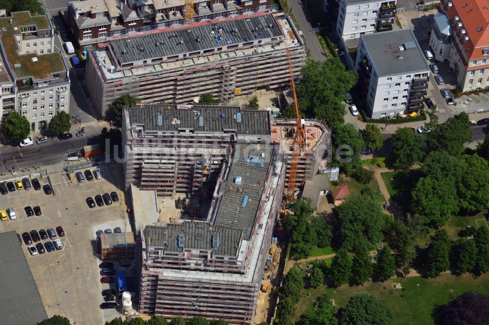 Berlin aus der Vogelperspektive: Baustelle zum Wohnungsneubau Am Pankepark in Berlin Mitte