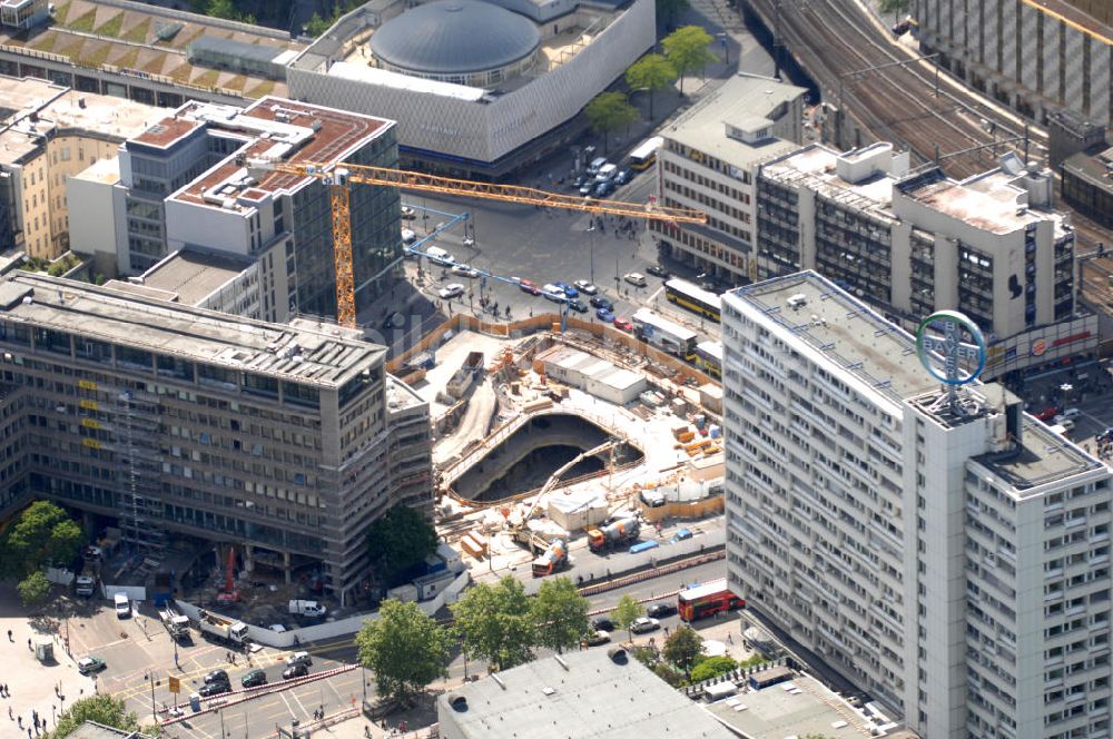 Berlin von oben - Baustelle zum Zoofenster Hochhaus am Hardenbergplatz