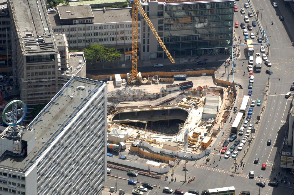 Berlin von oben - Baustelle zum Zoofenster Hochhaus am Hardenbergplatz