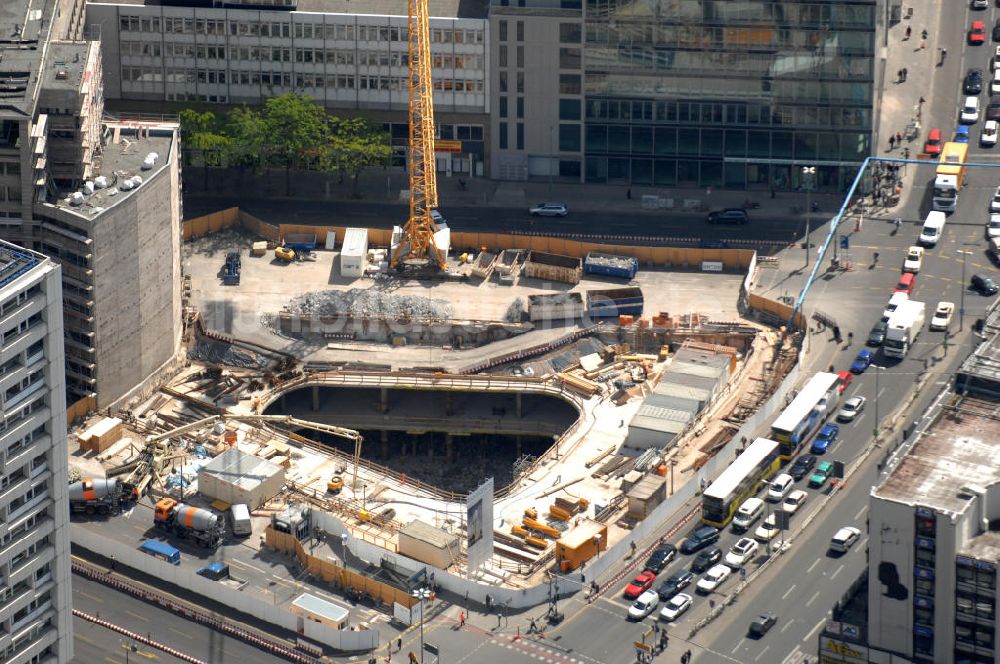 Berlin aus der Vogelperspektive: Baustelle zum Zoofenster Hochhaus am Hardenbergplatz