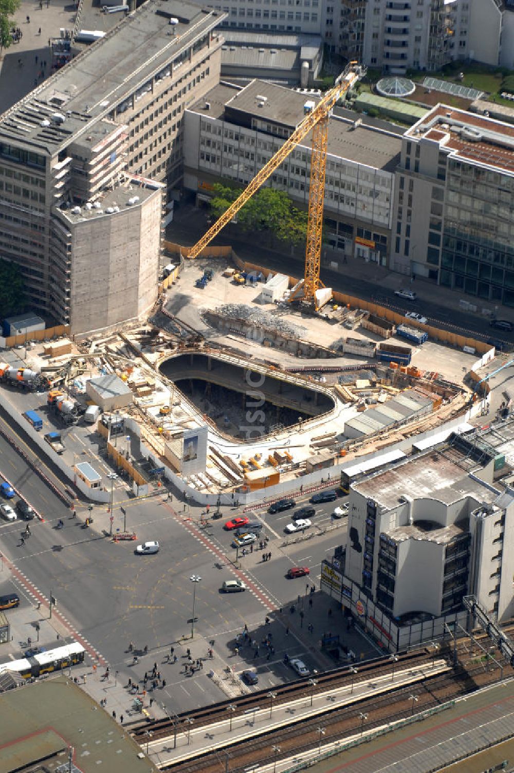 Berlin von oben - Baustelle zum Zoofenster Hochhaus am Hardenbergplatz