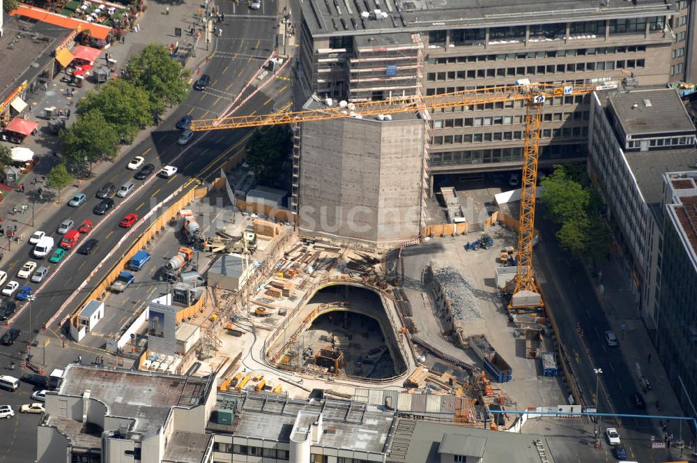 Berlin von oben - Baustelle zum Zoofenster Hochhaus am Hardenbergplatz