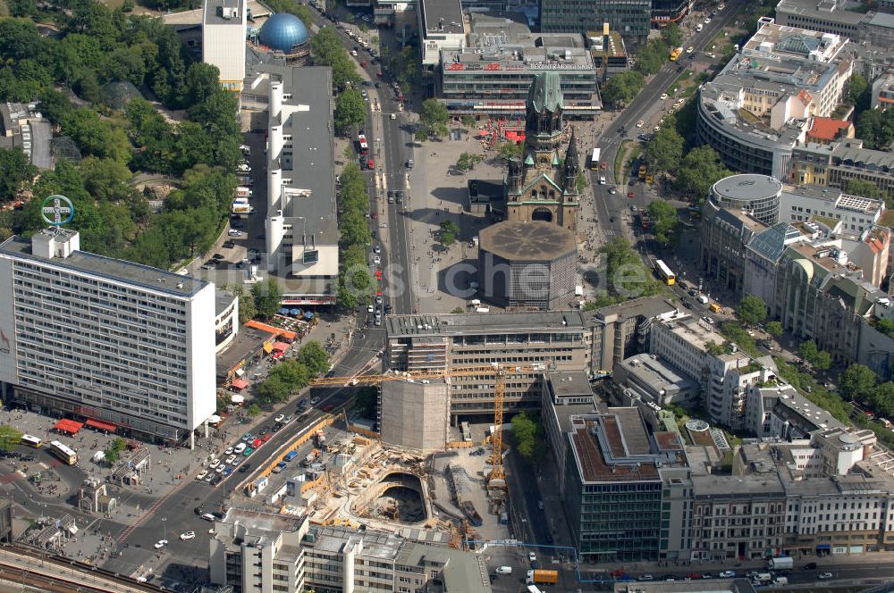 Berlin aus der Vogelperspektive: Baustelle zum Zoofenster Hochhaus am Hardenbergplatz