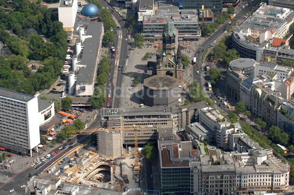 Luftbild Berlin - Baustelle zum Zoofenster Hochhaus am Hardenbergplatz