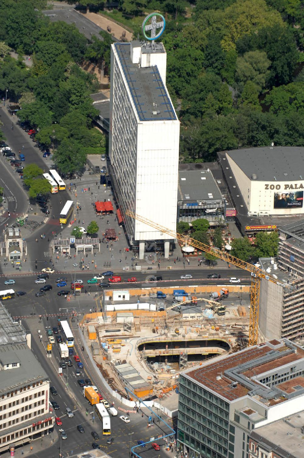 Berlin von oben - Baustelle zum Zoofenster Hochhaus am Hardenbergplatz