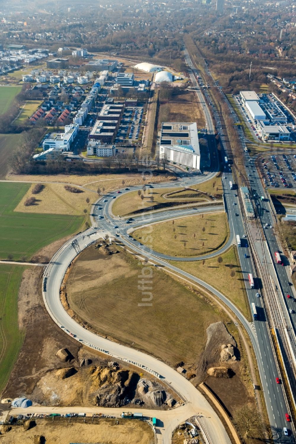 Luftbild Dortmund - Baustelle zur Erneuerung und Sanierung des Straßenverlaufes Am Gottesacker im Ortsteil Aplerbeck in Dortmund im Bundesland Nordrhein-Westfalen