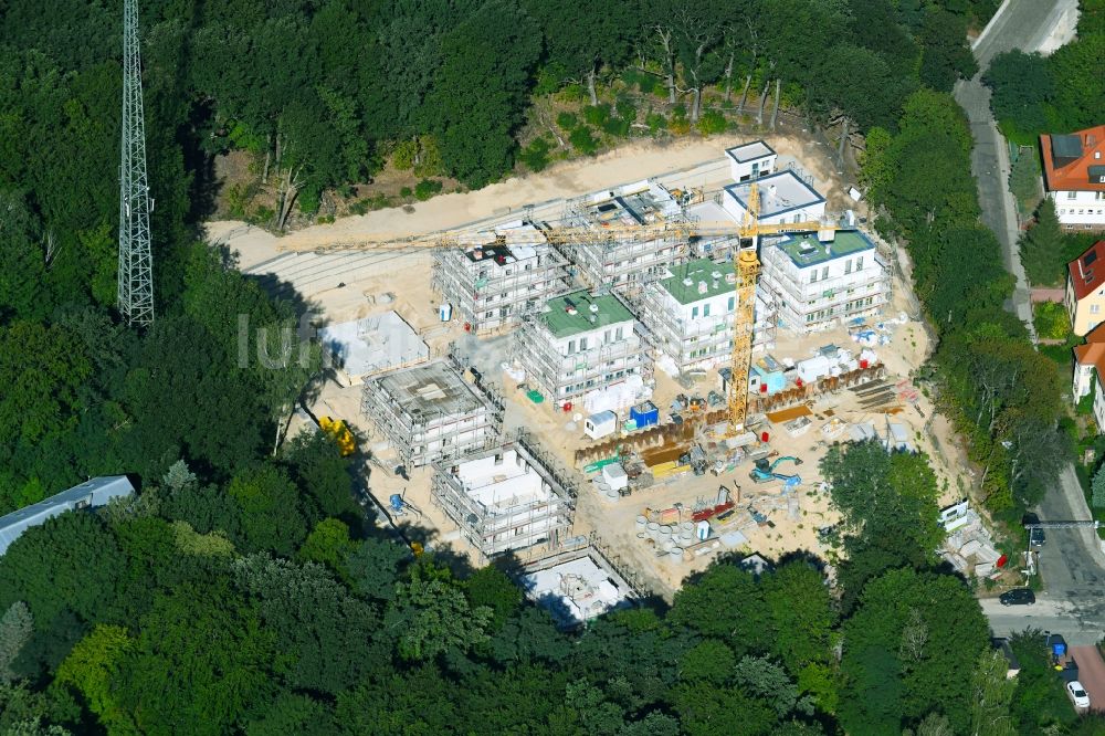 Potsdam aus der Vogelperspektive: Baustelle zur Errichtung eines KITA- Kindergarten im Einsteinquartier in Potsdam im Bundesland Brandenburg, Deutschland