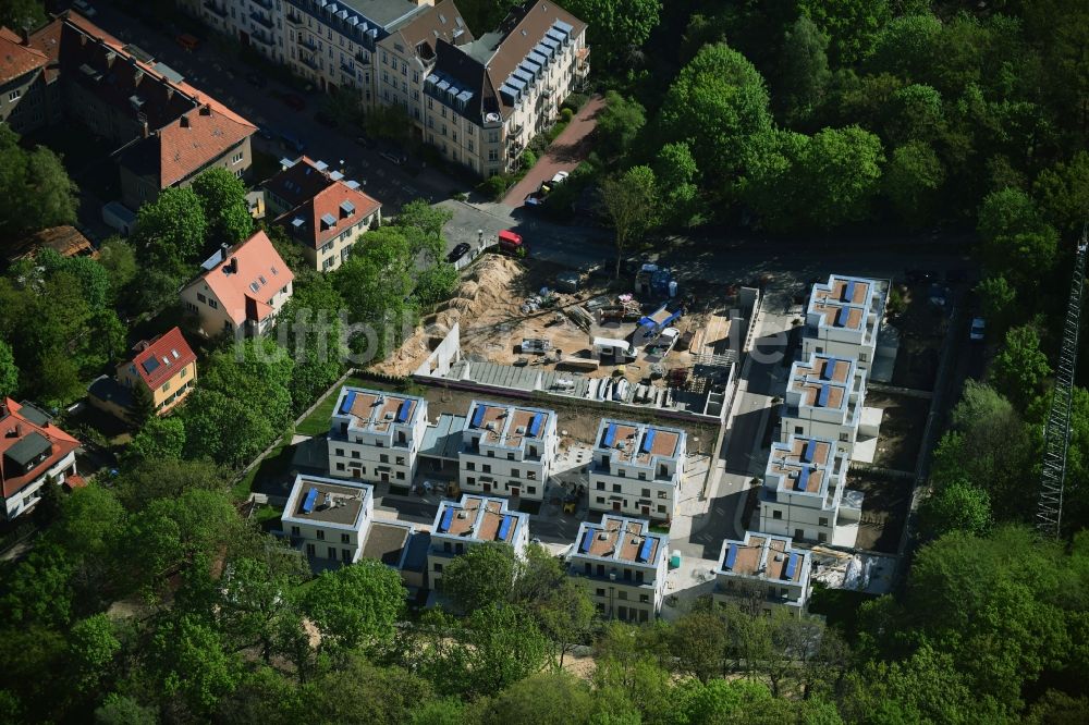 Luftbild Potsdam - Baustelle zur Errichtung eines KITA- Kindergarten im Einsteinquartier in Potsdam im Bundesland Brandenburg, Deutschland