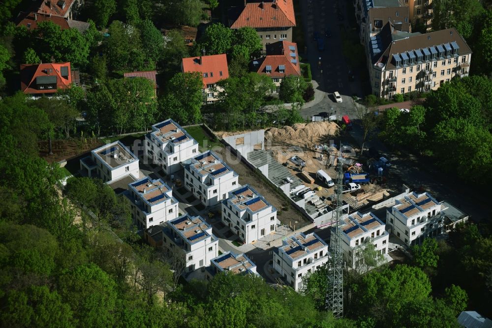 Luftbild Potsdam - Baustelle zur Errichtung eines KITA- Kindergarten im Einsteinquartier in Potsdam im Bundesland Brandenburg, Deutschland