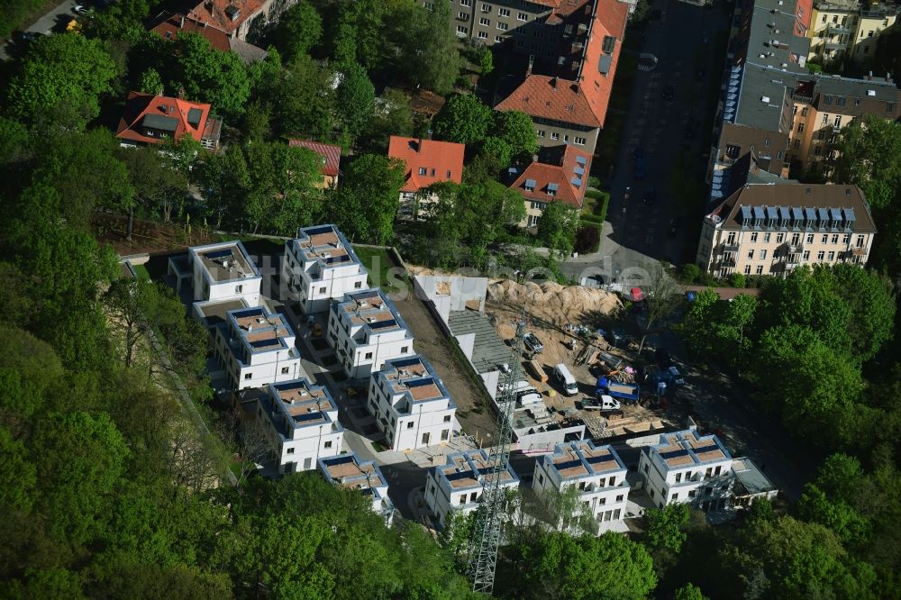 Luftaufnahme Potsdam - Baustelle zur Errichtung eines KITA- Kindergarten im Einsteinquartier in Potsdam im Bundesland Brandenburg, Deutschland