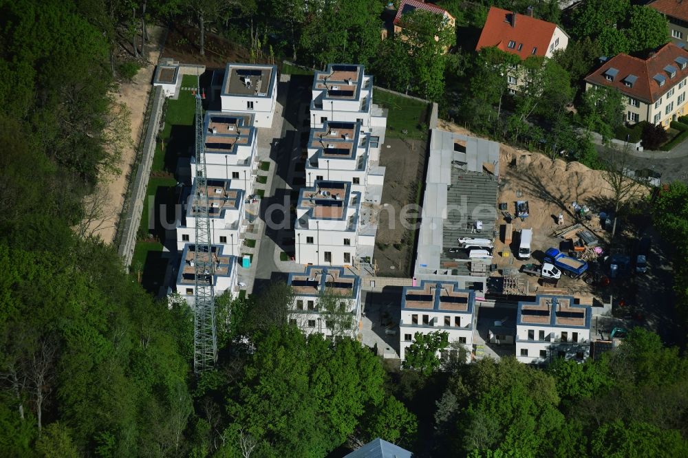 Potsdam von oben - Baustelle zur Errichtung eines KITA- Kindergarten im Einsteinquartier in Potsdam im Bundesland Brandenburg, Deutschland