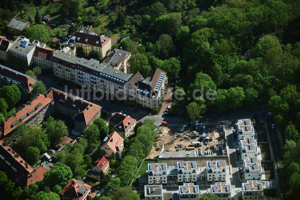 Potsdam aus der Vogelperspektive: Baustelle zur Errichtung eines KITA- Kindergarten im Einsteinquartier in Potsdam im Bundesland Brandenburg, Deutschland