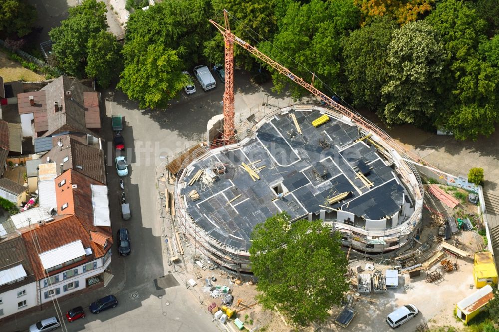 Karlsruhe aus der Vogelperspektive: Baustelle zur Errichtung eines KITA- Kindergarten in Karlsruhe im Bundesland Baden-Württemberg, Deutschland