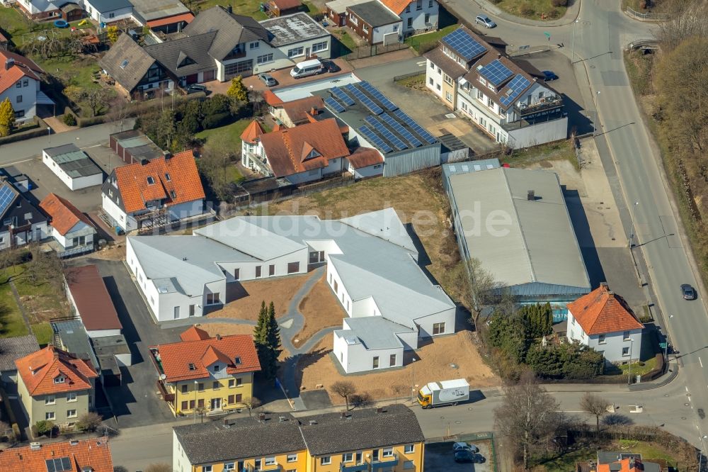 Luftaufnahme Korbach - Baustelle zur Errichtung eines KITA- Kindergarten in Korbach im Bundesland Hessen, Deutschland