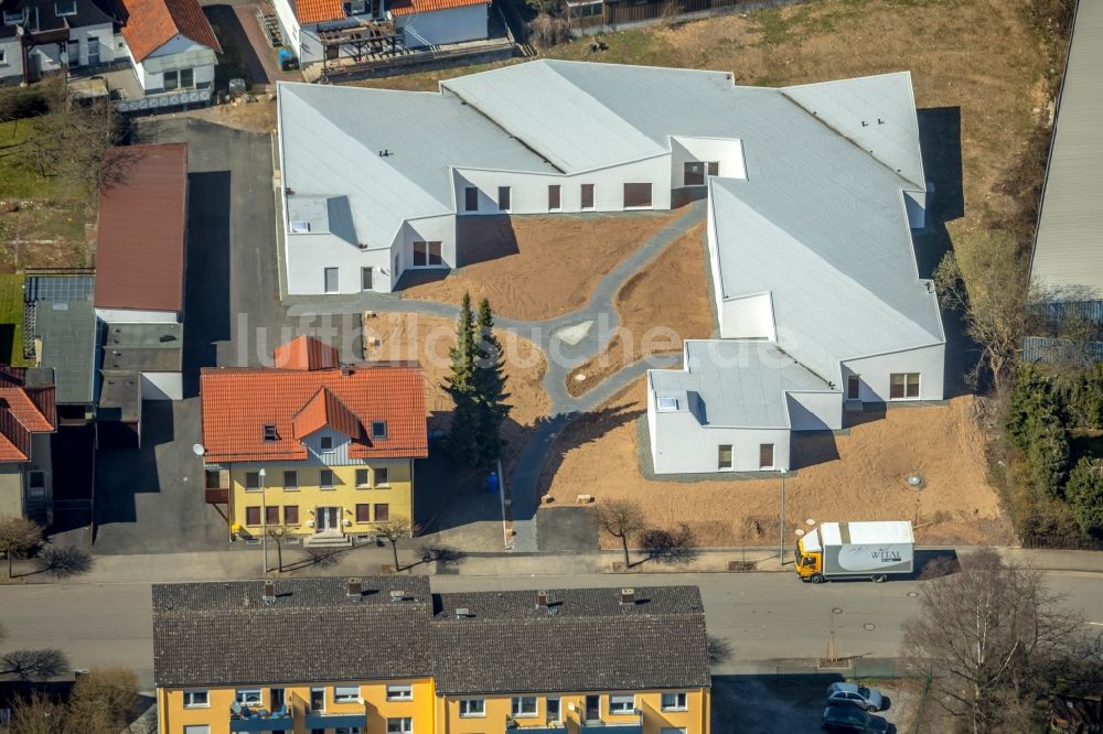 Korbach von oben - Baustelle zur Errichtung eines KITA- Kindergarten in Korbach im Bundesland Hessen, Deutschland