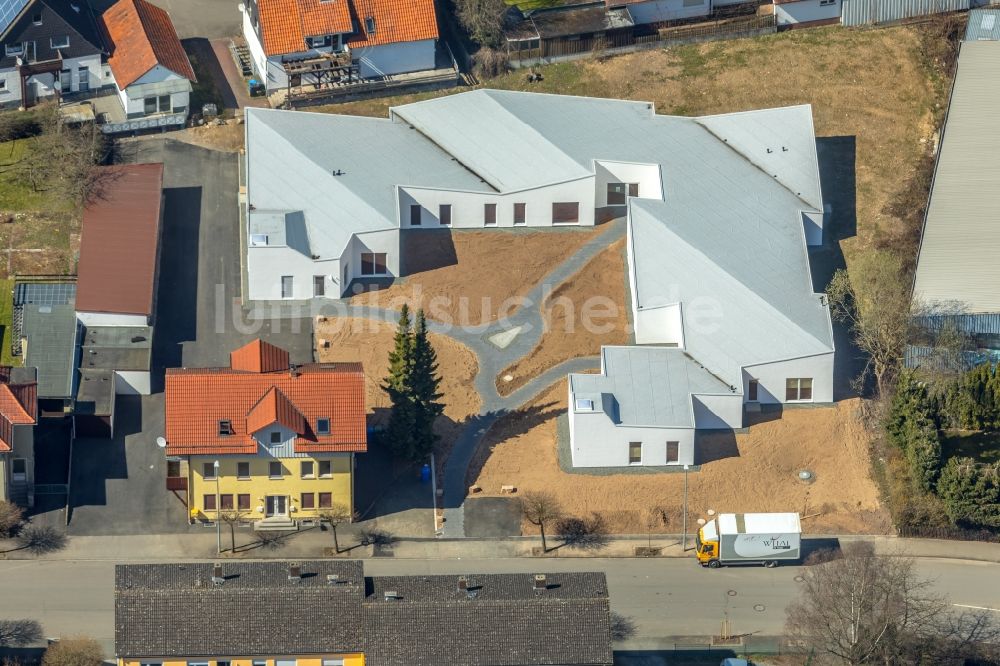 Korbach aus der Vogelperspektive: Baustelle zur Errichtung eines KITA- Kindergarten in Korbach im Bundesland Hessen, Deutschland