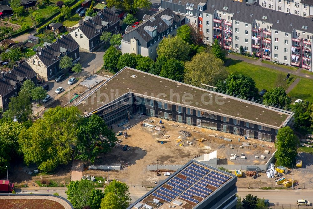 Luftbild Mülheim an der Ruhr - Baustelle zur Errichtung eines KITA- Kindergarten in Mülheim an der Ruhr im Bundesland Nordrhein-Westfalen, Deutschland