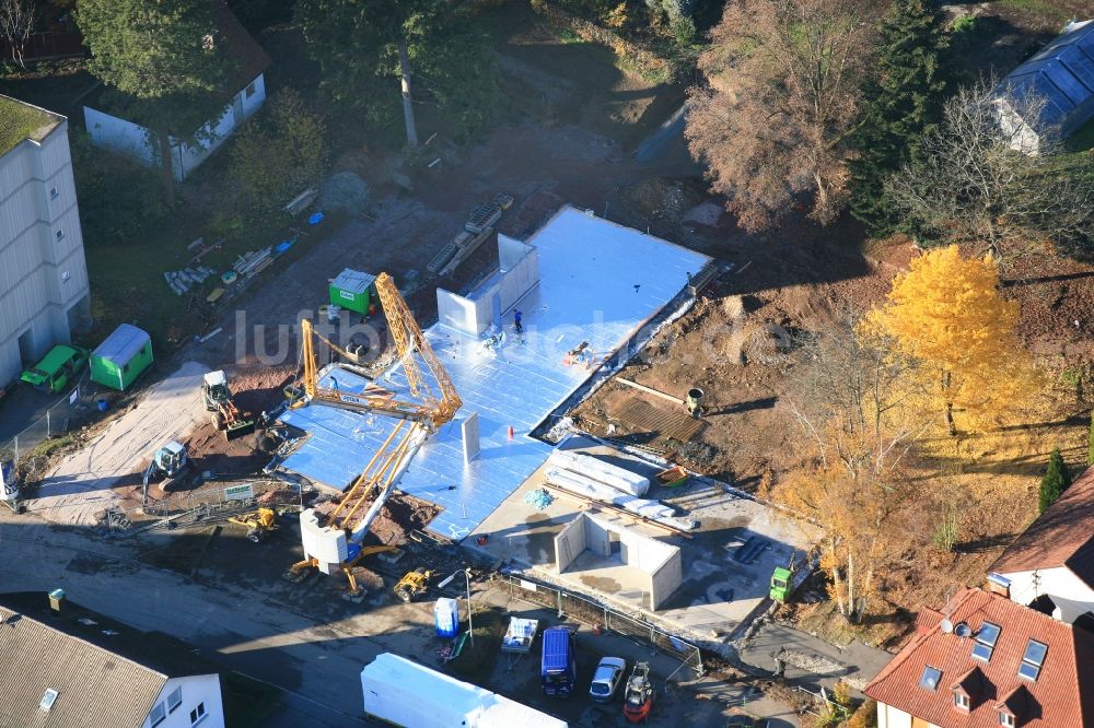 Wehr aus der Vogelperspektive: Baustelle zur Errichtung eines KITA- Kindergarten in Wehr im Bundesland Baden-Württemberg, Deutschland