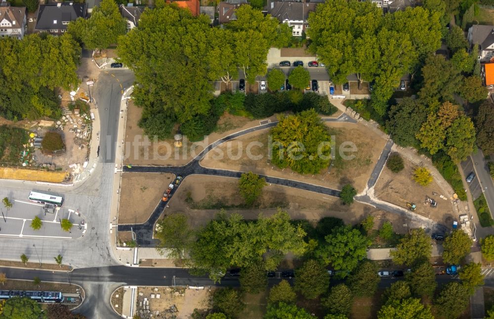 Gelsenkirchen aus der Vogelperspektive: Baustelle zur Errichtung einer Parkanlage zwischen Goldbergstraße und Springestraße in Gelsenkirchen im Bundesland Nordrhein-Westfalen, Deutschland