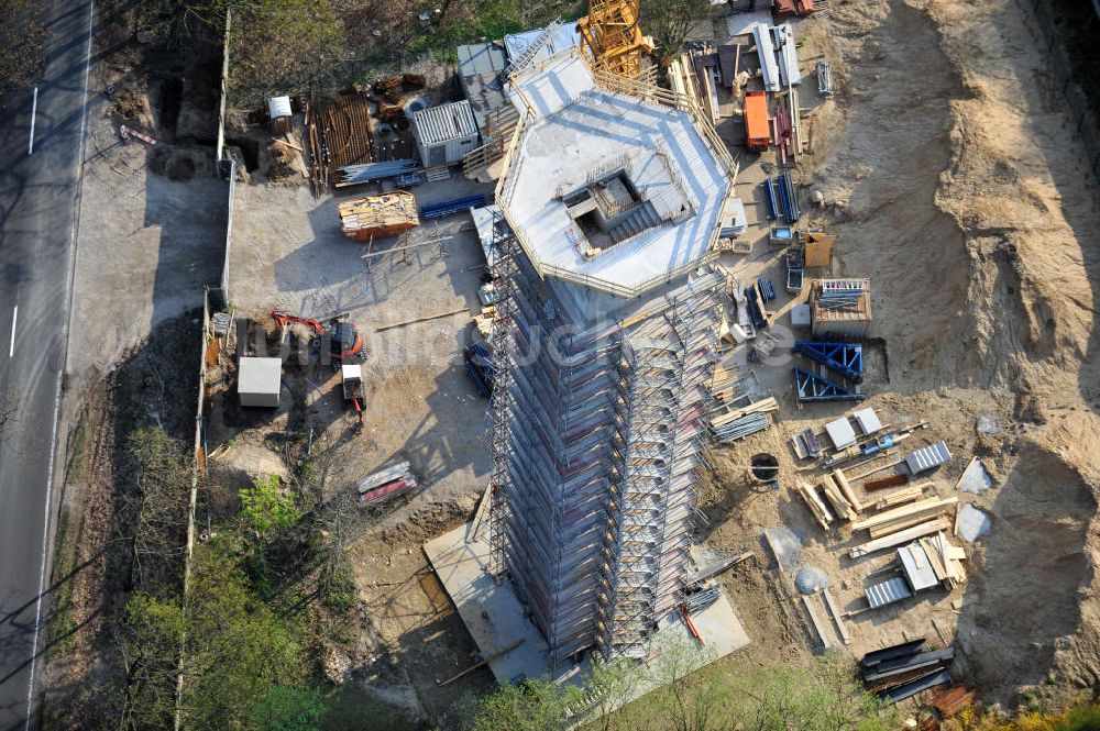 Luftbild PRÖTZEL OT Heidekrug - Baustelle zur Errichtung eines Wetterradarturmes des DWD auf dem Gelände der ehemaligen Kaserne Heidekrug