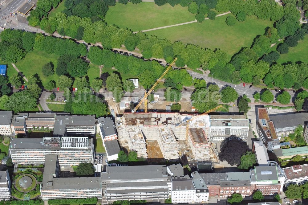 Luftbild Hamburg - Baustelle zur Neubebauung der Rabenstraße 3-12 der HanseMerkur AG in Hamburg