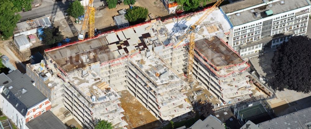 Hamburg aus der Vogelperspektive: Baustelle zur Neubebauung der Rabenstraße 3-12 der HanseMerkur AG in Hamburg