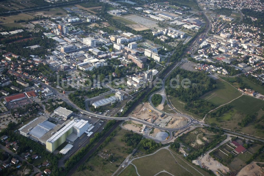 Luftbild Ingelheim am Rhein - Baustelle zur Sanierung zweier Deponien in Ingelheim am Rhein im Bundesland Rheinland-Pfalz, Deutschland