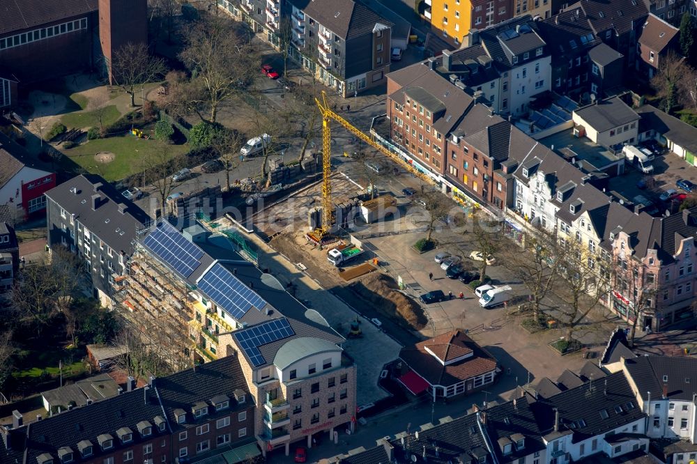 Luftaufnahme Oberhausen - Baustelle zur Umgestaltung des Marktplatzes im Stadtteil Osterfeld in Oberhausen im Bundesland Nordrhein-Westfalen