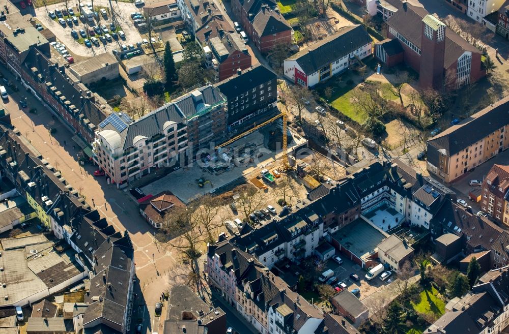 Oberhausen aus der Vogelperspektive: Baustelle zur Umgestaltung des Marktplatzes im Stadtteil Osterfeld in Oberhausen im Bundesland Nordrhein-Westfalen