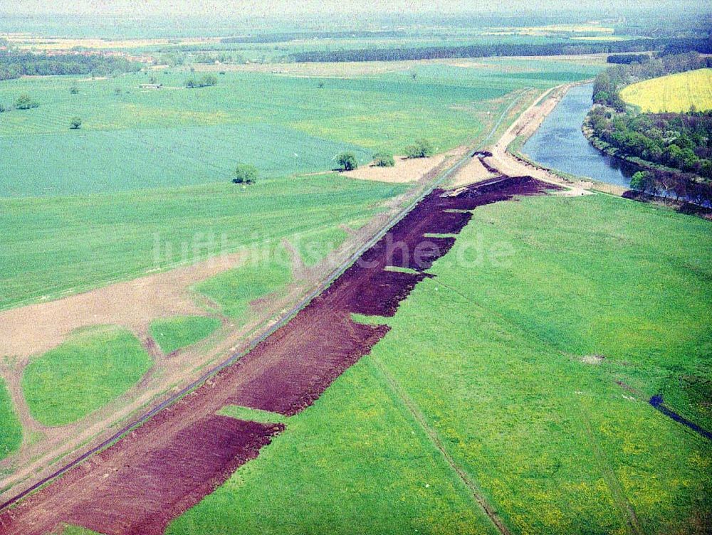 Luftbild Parchau - Baustelle zur Umleitung des Elbe - Havel - Kanal im Bereich von Parchau.