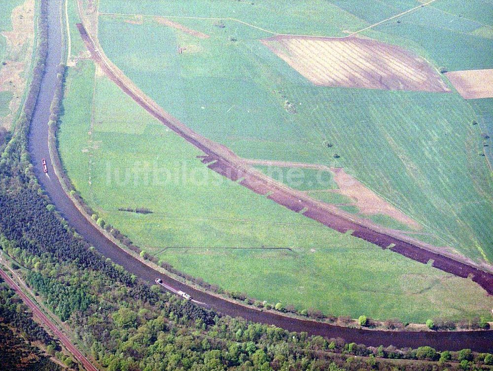 Luftbild Parchau - Baustelle zur Umleitung des Elbe - Havel - Kanal im Bereich von Parchau.