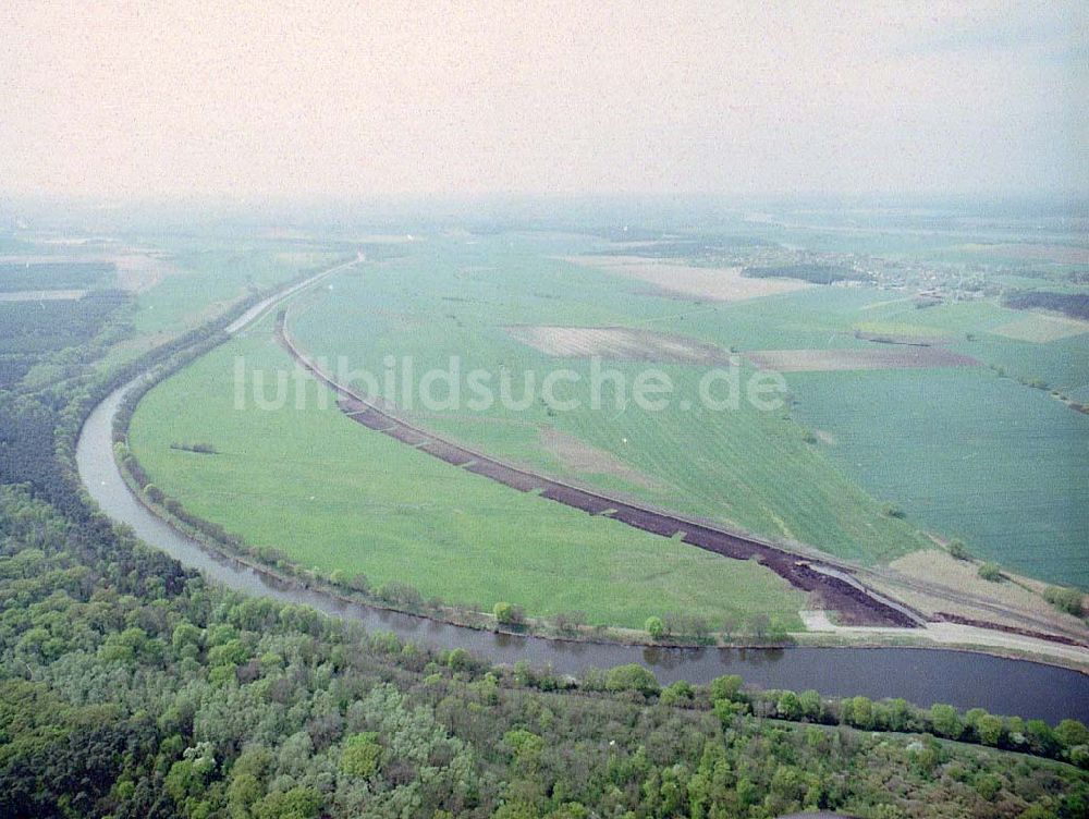 Luftbild Parchau - Baustelle zur Umleitung des Elbe - Havel - Kanal im Bereich von Parchau.