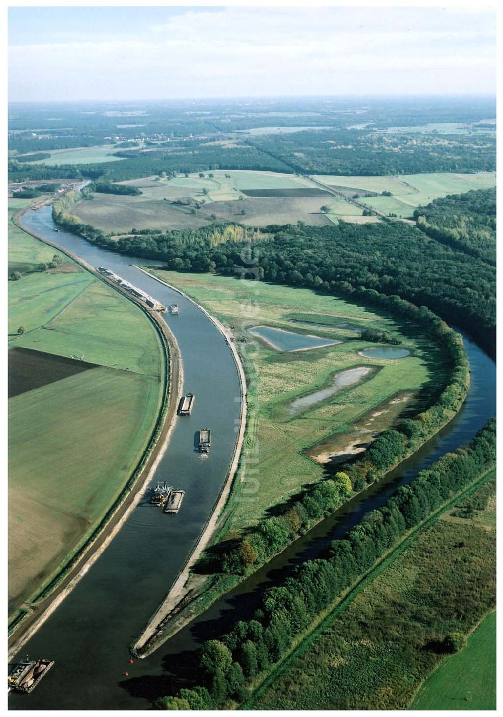 Luftbild Parchau - Baustelle zur Umleitung des Elbe - Havel - Kanal im Bereich von Parchau.