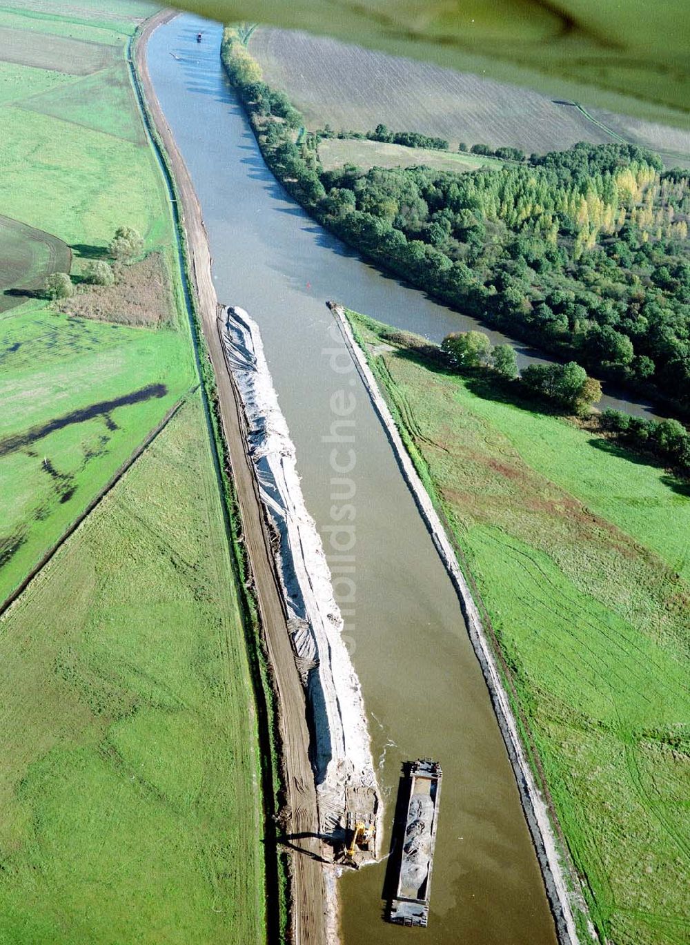 Luftbild Parchau - Baustelle zur Umleitung des Elbe - Havel - Kanal im Bereich von Parchau.