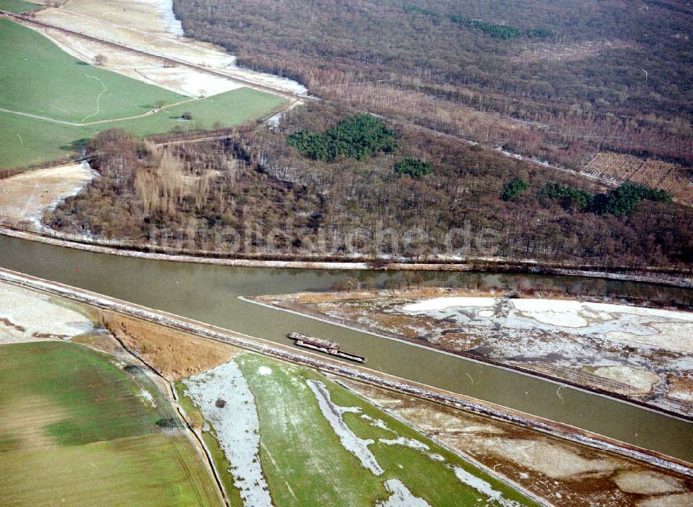 Luftbild bei Parchau - Baustelle zur Umleitung des Elbe - Havel - Kanal im Bereich von Parchau.