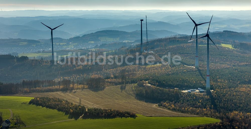 Luftbild Blintrup - Baustelle zur Windrad- Montage in Blintrup im Bundesland Nordrhein-Westfalen, Deutschland