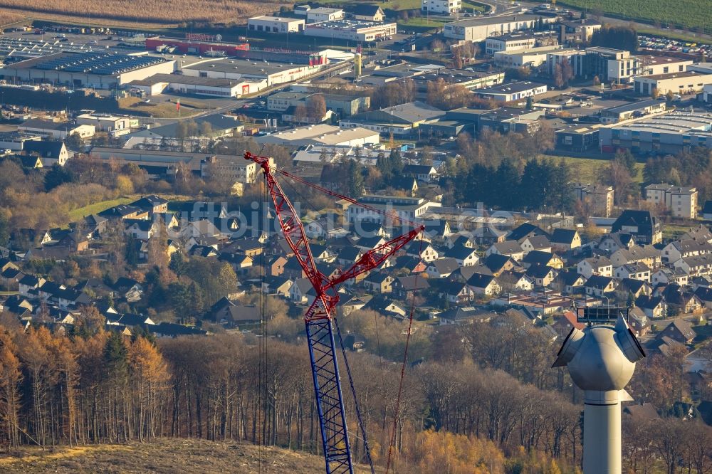 Blintrup von oben - Baustelle zur Windrad- Montage in Blintrup im Bundesland Nordrhein-Westfalen, Deutschland